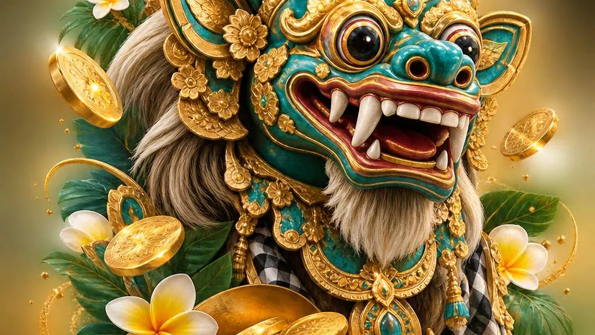 Topeng penjaga berornamen sebagai simbol aturan yang menjaga keabsahan taruhan