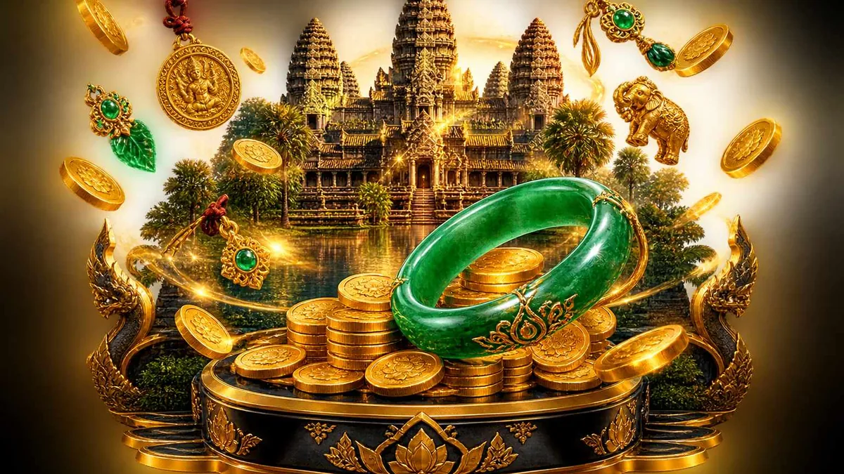 Perhiasan jade dan emas sebagai simbol hadiah pasar outright jangka panjang