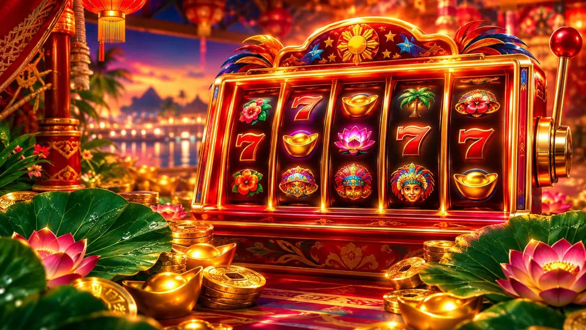 Mesin slot keemasan bergaya ilustrasi sebagai pembuka panduan taruhan khusus sportsbook